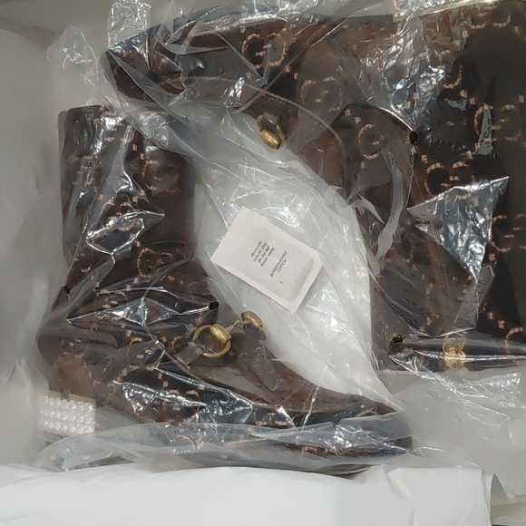 Gucci Velvet GG Malaga Boot Brown 37.5 - Picture 10 of 12